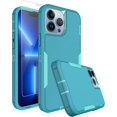 thumbnail image 1 of for iPhone 13 Pro Max Phone Case, with Tempered Glass Screen Protector, Dust-Proof Port Cover, Full Body Non-Slip Rubber Covered, Wear-Resistant & Drop-Proof, Mint/Teal, 1 of 16