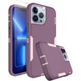 thumbnail image 1 of for iPhone 13 Pro Max Phone Case, with Tempered Glass Screen Protector, Dust-Proof Port Cover, Full Body Non-Slip Rubber Covered, Wear-Resistant & Drop-Proof, Pink/Purple, 1 of 16
