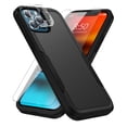 thumbnail image 1 of iPhone 13 Pro Max Rugged Case, Dteck Full Body Protection Heavy Shockproof Case Glass Screen Protector Camera Lens Full Cover for Apple iPhone 13 Pro Max, Black, 1 of 7