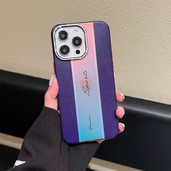 for iPhone 13 Pro Max Soft TPU Case, Luxury Ultra Slim Shock-resistance Anti-fingerprint Lightweight PU Leather Texture Outside + Glitter Inner Phone Case Cover for iPhone 13 Pro Max, Darkpurple