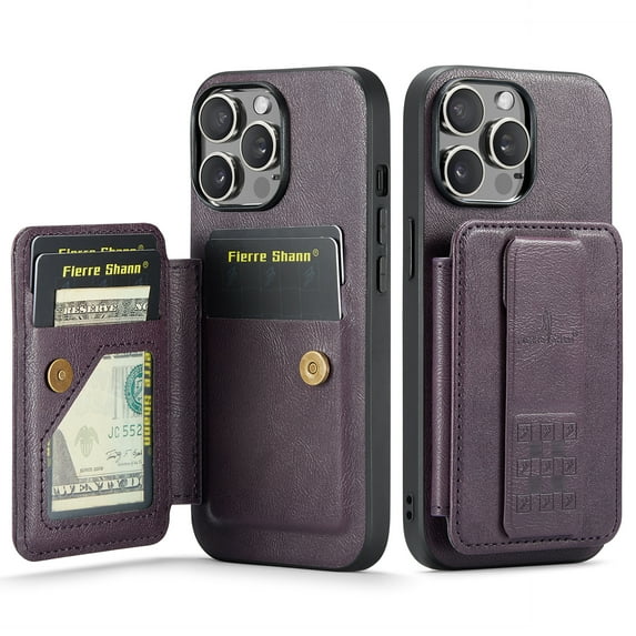 for iPhone 13 Pro Max Wallet Case with Card Holder RFID Blocking Magnetic Car Mount Back Flip Kickstand Cover Credit Card Slots Premium PU Leather Men Women Phone Case For iPhone 13 Pro Max,Purple