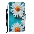 thumbnail image 1 of iPhone 13 Pro Max Wallet Case, Colorful Pattern PU Leather Kickstand Card Slots Case Magnetic Shockproof Protective Slim Soft Flip Phone Case Cover For iphone 13 Pro Max,Daisy, 1 of 6