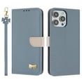 thumbnail image 1 of for iPhone 13 Pro Max Wallet Case, Magnetic Closure & Adjustable Kickstand & Card Slots & Shoulder Strap & Wrist Strap Full Body Protection Rugged Phone Case for iPhone 13 Pro Max, Blue, 1 of 9