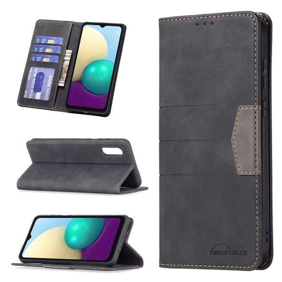 iPhone 13 Pro Max Wallet Case, PU Leather Flip Kickstand Magnetic with Card Holder Shockproof Soft TPU Protective Cover, Black