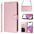 thumbnail image 1 of for iPhone 13 Pro Max Wallet Case, [RFID Blocking 3 Card Slots] Phone Stand, Wrist Strap, Shoulder Strap Magnetic Closure, Soft PU Leather Shockproof Flip Cases Cover for iPhone 13 Pro Max, Pink, 1 of 15