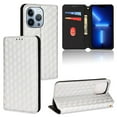 thumbnail image 1 of For iPhone 13 Pro Max Wallet Case with RFID Blocking ID Credit Card Holder, Luxury Diamond Patterned Shiny PU Leather Magnetic Folio Book Flip Kickstand Shockproof Phone Case, Silver, 1 of 8