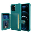 thumbnail image 1 of iPhone 13 Pro Max Wallet Case, Shockproof Rubber Card Holder Wallet PU Leather Back Phone Case Kickstand Protective Scratch Hybrid Bumper Shell for Apple iPhone 13 Pro Max 6.7 inch, Green, 1 of 7