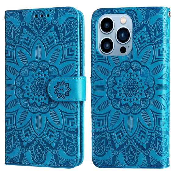 iPhone 13 Pro Max Wallet Case for Women with Credit Card Holders, Designed Flip PU Leather Kickstand Shockproof Protective Phone Cover for iPhone 13 Pro Max 6.7 inch,Blue