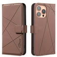 thumbnail image 1 of For iPhone 13 Pro Max Wallet Phone Case,RFID Blocking Card Slots Holder Premium PU Leather,Flip Folio Kickstand,Line Embossing Designing,Magnetic Closure,Shockproof Anti-fall Phoe Case,Brown, 1 of 7