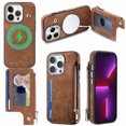 thumbnail image 1 of for iPhone 13 Pro Max Zipper Wallet Case with Card Holder, Back Flip Folio PU Leather Card Slots Case for Men Women, Magnetic Wireless Charging Shockproof Cover for iPhone 13 Pro Max 6.7", Brown, 1 of 13