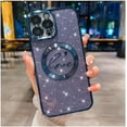 thumbnail image 1 of iPhone 13 Pro Max case, Compatible with MagSafe Luxury Glitter Bling Plating Love with Cute Heart Phone Case Full Camera Lens Protection Magnetic Case for Women Girls Back Cover(Blue), 1 of 12