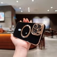 thumbnail image 1 of for iPhone 13 Pro, Nalacover [Compatible with Magsafe] Slim Cute Love Luxury Plating Edge Bumper Case with Full Camera Lens Shockproof Anti-Scratch Case For iPhone 13 Pro, Black, 1 of 10