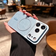 For iPhone 13 Pro Phone Case,Luxury Sparkly Bling Cute Glitter Back Design,Compatible With Wireless Charging,Built-in Lens Protector,Shockrpoof Anti-fall Drop Protection,Phone Case,Blue