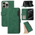 thumbnail image 1 of for iPhone 13 Pro Phone Case RFID Blocking PU Leather, [3 Credit Card Slots] Flip Folio Book Shockproof Holder Kickstand Case Women Men for iPhone 13 Pro Wallet Case Cover, Green, 1 of 6