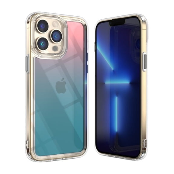 iPhone 13 Pro - Radiant Series Gummy Case - Pink / Sky Blue Gradient