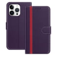 thumbnail image 1 of for iPhone 13 Pro Wallet Case, Luxury PU Leather Book Style Flip Cover with Kickstand Card Holder Slots, Business Shockproof Magnetic Clasp Protective Phone Case for iPhone 13 Pro, Purple, 1 of 9