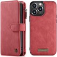 thumbnail image 1 of for iPhone 13 Pro Wallet Case,Multifunction Zipper Purse Wallet Case [Card Slots][Cash Pocket][Kickstand] Detachable Magnetic Back Phone Cover for iPhone 13 Pro 6.1 inch (Red), 1 of 18
