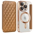 thumbnail image 1 of for iPhone 13 Pro Wallet Case with RFID Blocking Credit Card Holder,Compatible with MagSafe,PU Leather Flip Kickstand Shockproof Cover Women Men for iPhone 13 Pro Phone case,Brown, 1 of 8