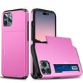 thumbnail image 1 of for iPhone 13 Pro Wallet Case with Sliding Door Hidden Pocket Credit Card Holder Dual Layer Heavy Duty Shockproof Hard PC Hybrid TPU Phone Flip Protective Cover for iPhone 13 Pro, Pink, 1 of 8
