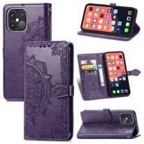 iPhone 13 Pro Wallet Case, TECHCIRCLE Mandala Floral Premium Vegan Leather Flip Folio Stand Protective Cover with Card Slots Secure Magnetic Closure Case for Apple iPhone 13 Pro 6.1" 2021, Purple