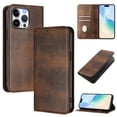 thumbnail image 1 of for iPhone 13 Pro Wallet Rugged Case, Premium PU Leather RFID Blocking Card Slots Kickstand Classic Full Body Protection Magnetic Function Durable Phone Cover for iPhone 13 Pro, Brown, 1 of 9