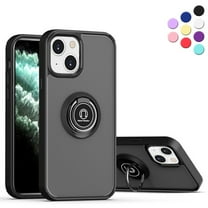iPhone 13 Ring Standing Case Rotate Ring Stand, Armor Style, Impact-Resistant, Shock Absorbing (Black)