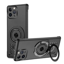 for iPhone 13 Rugged Case Compatible with MagSafe Wireless Charging [Heat Dissipation] [Built-in Ring Holder Stand], Magnetic Shockproof Protective Case for iPhone 13, Black