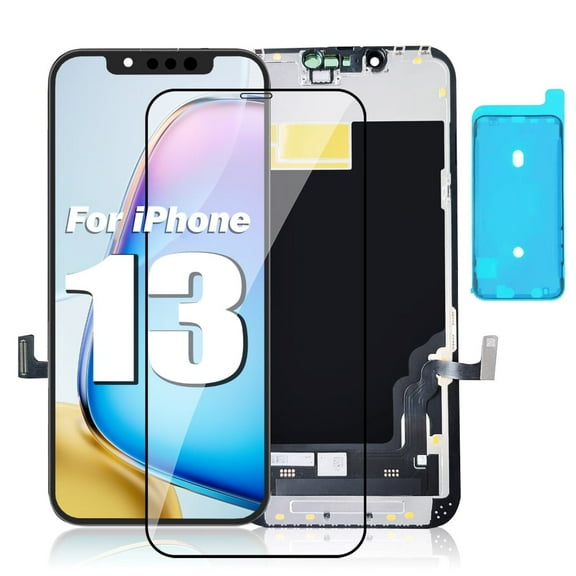 For iPhone 13 Screen Replacement, 3D Touch Incell LCD Display Digitizer, 6.1 inch (A2482, A2631, A2633, A2634, A2635) with Waterproof Adhesive-Single Screen