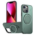 thumbnail image 1 of For iPhone 13 Ultra Slim Hybrid TPU+PC Protective Cover with Metal Rotation Holder , Compatible MagSafe, Military Grade Shockproof Phone Case Cover,Green,For iPhone 13, 1 of 7