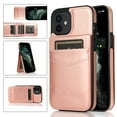 thumbnail image 1 of iPhone 13 Wallet Case with Card Holder, Mantto Luxury Flip PU Leather Kickstand Card Pocket Slots Magnetic Folio Back Shockproof Phone Back Cover For Apple iPhone 13 6.1 inch - Rose Gold, 1 of 7