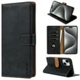 thumbnail image 1 of for iPhone 13 Wallet Case, Classic Business with Card Slots Kickstand Magnetic Buckle PU Leather Flip Folio Shockproof Full Body Protective Phone Case for iPhone 13, Black, 1 of 6
