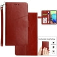thumbnail image 1 of for iPhone 13 Wallet Case,Luxury PU Leather Flip Cover [Magnetic Clasp][Full Protection] [RFID Blocking][Card Slots] [Wrist Strap][Kickstand] Shockproof Phone Case, Brown, 1 of 11