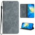 thumbnail image 1 of for iPhone 13 Wallet Case for Men Women, Business Embossed Flip Folio Kickstand PU Leather Case with Card Holder Wristlet Hand Strap, Stand Protective Cover for iPhone 13, Gray, 1 of 7