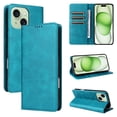 thumbnail image 1 of for iPhone 13 Wallet Case, PU Leather + TPU, Magnetic Card Holder with Kickstand, Shockproof Full Body Protective Flip Cover, Classic Design for iPhone 13 Men Women, Bluegreen, 1 of 4