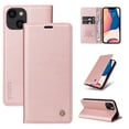 thumbnail image 1 of for iPhone 13 Wallet Case with RFID Blocking Credit Card Holder,Classic Vegan PU Premium Leather Folio Magneitc Flip Kickstand Shockproof Cover for iPhone 13 Phone case,Rosegold, 1 of 11