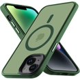 thumbnail image 1 of for iPhone 13 case/iphone14 Case, [Compatible with MagSafe] Shockproof Magnetic 13 Phone Case,  Grade Drop Protection, Protective Slim Translucent Case for 14 6.1'', Matte Green, 1 of 10