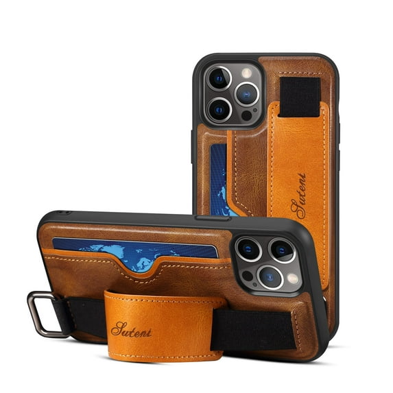 iPhone 13,iPhone 13 pro,iPhone 13 pro max,iPhone 13 mini Case,Crossbody Wallet Case Leather with Hand Strap Holder,Kickstand,Horizontal plug-in card