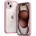 thumbnail image 1 of for iPhone 13 /iPhone 14 Case, Compatible with MagSafe, Heavy Duty Shockproof Protection Phone Cases,Double Layer Transparent Magnetic Protective Cover for iPhone 13/iPhone 14, 6.1 inch, Pink, 1 of 6