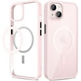 thumbnail image 1 of for iPhone 13 & iPhone 14 Magnetic Case with Built in Magnets, Clear Hard PC Back + Soft TPU Frame Slim Resist Scratches Shockproof Bumper Case for iPhone 13/iPhone 14 6.1" - Rose Pink, 1 of 18