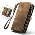 thumbnail image 1 of iPhone 13 mini 5.4-inch Case, Dteck 2 in 1 Design Retro Luxury Leather Zipper Wallet Case with Detachable Cover & Card Slots + Side Cash Pocket + Magnetic Clasp Closure for iPhone 13 mini,Brown, 1 of 6