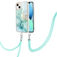 thumbnail image 1 of iPhone 13 mini Case 5.4-inch, Allytech Marble Serious Ultra Thin Soft TPU Rubber Drop Protection Shock-Absorbing Anti-scratch Lanyard Case Cover for Apple iPhone 13 Mini 5.4-inch,Green, 1 of 4