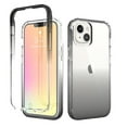 thumbnail image 1 of iPhone 13 mini Case, Full Body Clear Bumper Protection Case [with Screen Protector] Hybrid Back Silicone Rubber TPU Bumper Gradient Phone Case for Apple iPhone 13 mini - Black, 1 of 7