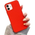 thumbnail image 1 of for iPhone 14 13 12 11 Pro Max Plus Case, Unique Personalized Fine Grain Silicone Phone Case, Comfortable Soft Inner Lining Non-Slip Grip Protector Cover(Red,13 Pro), 1 of 8