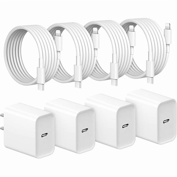 iPhone 14 13 12 Charger Fast Charging - 4 Pack 20W USB C Wall Charger Block Adapter with 6Ft Fast Charging Cable Compatible with iPhone 14 13 12 11 Pro Max XR XS X 8 7 6, iPad