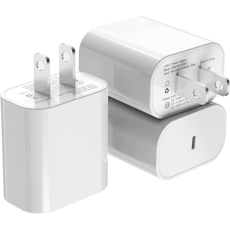 Adapter Type-C Power 3-Pack [Apple PD USB Mini/11/XS iPhone Apple Plug Max/13 Pro/12 Charger for 12 Pro,Samsung Charger, Pro iPhone MFi 14 Wall iPad C 20W Certified] 14 Fast 13 Charging Block,