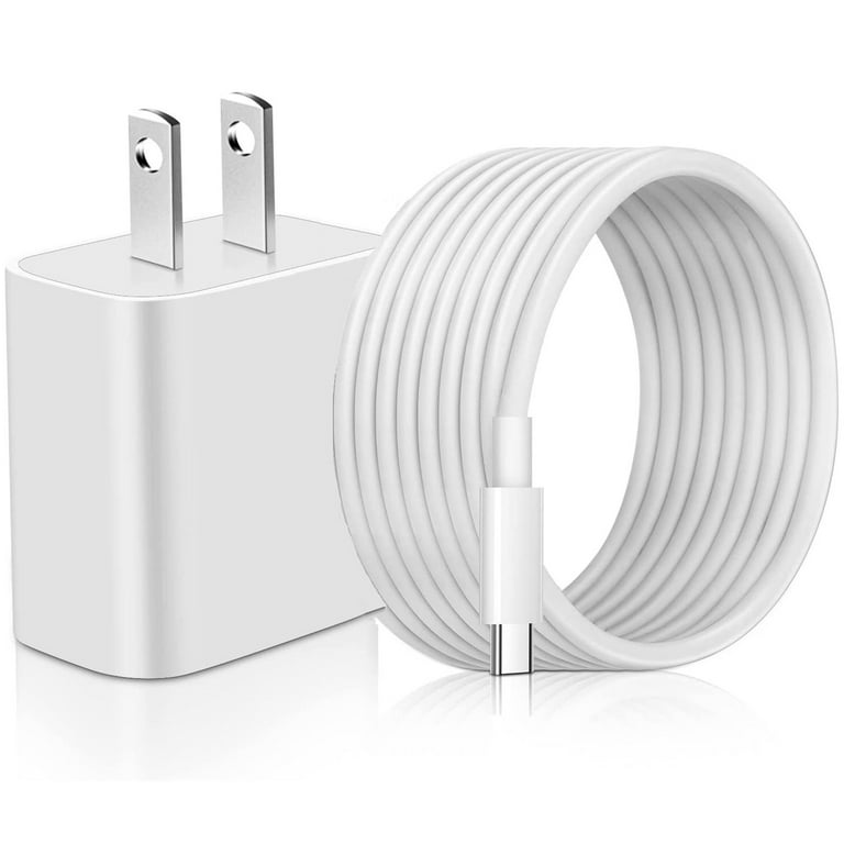  Cable de carga para iPhone 13 y 14, [certificado Apple MFi]  Paquete de 2 cargadores rápidos para iPhone de 20 W tipo C, adaptador de  enchufe de viaje USB C a