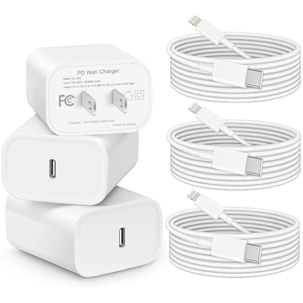 iPhone 14 13 12 Fast Charger【MFi Certified】 USB C Lightning Cables 3-Pack 20W PD Wall Charger 6FT Fasting Charging Adapter Compatible with iPhone 14/13/12/12 11/Pro Max/Pro/XS/XR/X/8/8Plus
