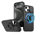 thumbnail image 1 of for iPhone 14/13 Case with Sliding Window Protection, Compatible with MagSafe 360 Rotating Strong Magnetic Bracket Shockproof Drop Protective Phone Case for iPhone 14/13, Black, 1 of 6