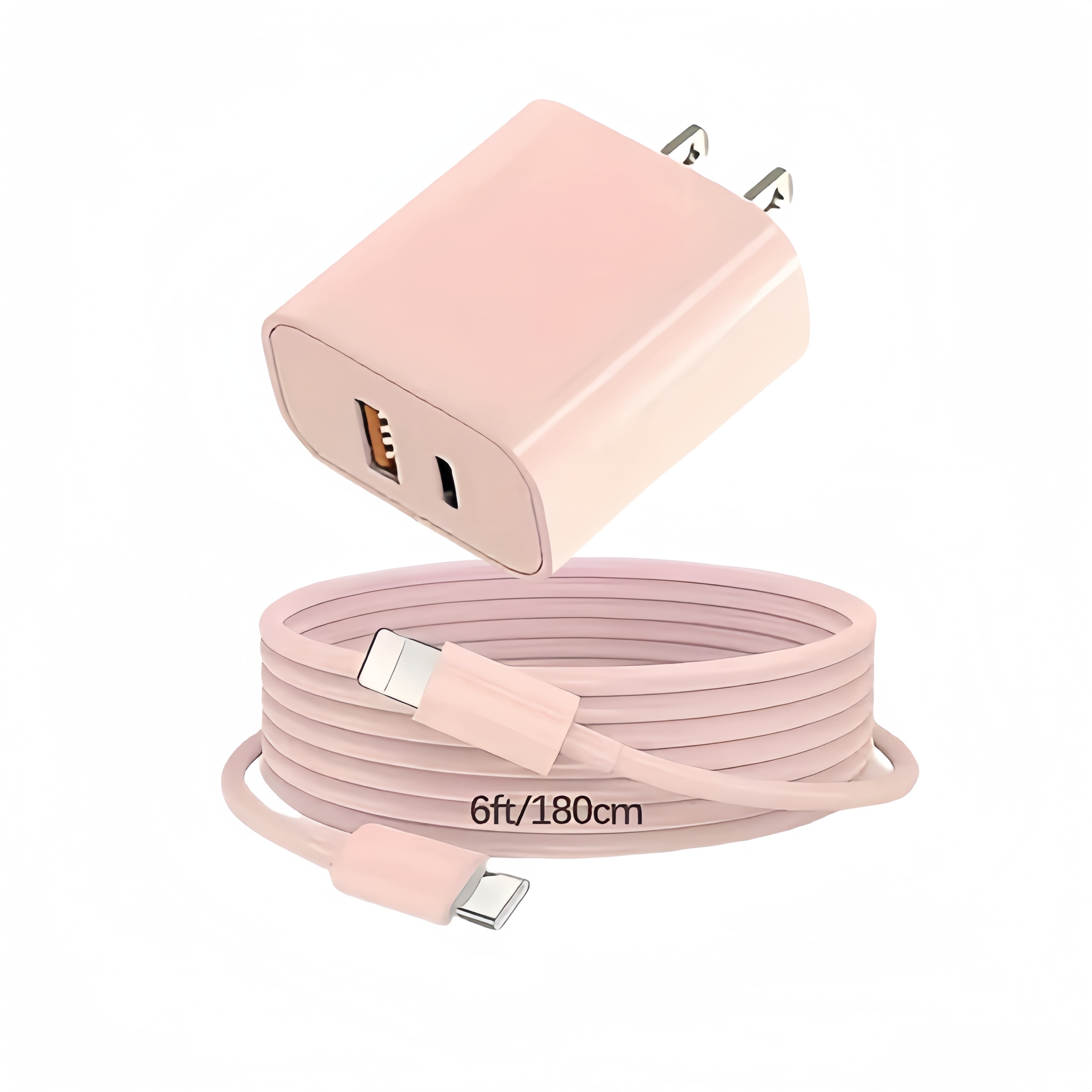 For iPhone 14 13 Charger Fast Charging ，USB C and USB A Port Charger Block Type C Charger 6.6FT Cord Wall Charger Compatible with iPhone 14/14 Plus/14 Pro/14 Pro Max