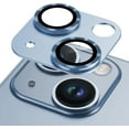 thumbnail image 1 of iPhone 14 Camera Lens Protector, Anti Scrach HD Tempered Glass Camera Screen Protector Cover,Aluminum Alloy Whole Lens Film for iPhone 14 & iPhone 14 Plus 2022,Blue, 1 of 1